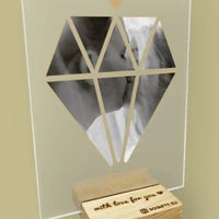 Personalizuotas "Diamand Love" stiklinis posteris su jūsų nuotrauka TeeInBlue