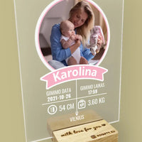 Personalizuotas "It's a Girl" stiklinis posteris su jūsų nuotrauka TeeInBlue