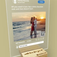 Personalizuotas "Twitter" stiklinis posteris su jūsų nuotrauka TeeInBlue