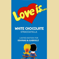 Personalizuotas "Love is Blue" šokoladas su jūsų nuotrauka  Šokoladas -  dovanokis.lt