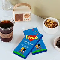 Personalizuotas "Love is Blue" šokoladas su jūsų nuotrauka  Šokoladas -  dovanokis.lt