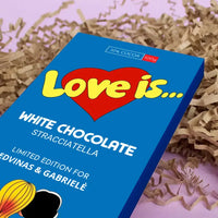 Personalizuotas "Love is Blue" šokoladas su jūsų nuotrauka  Šokoladas -  dovanokis.lt