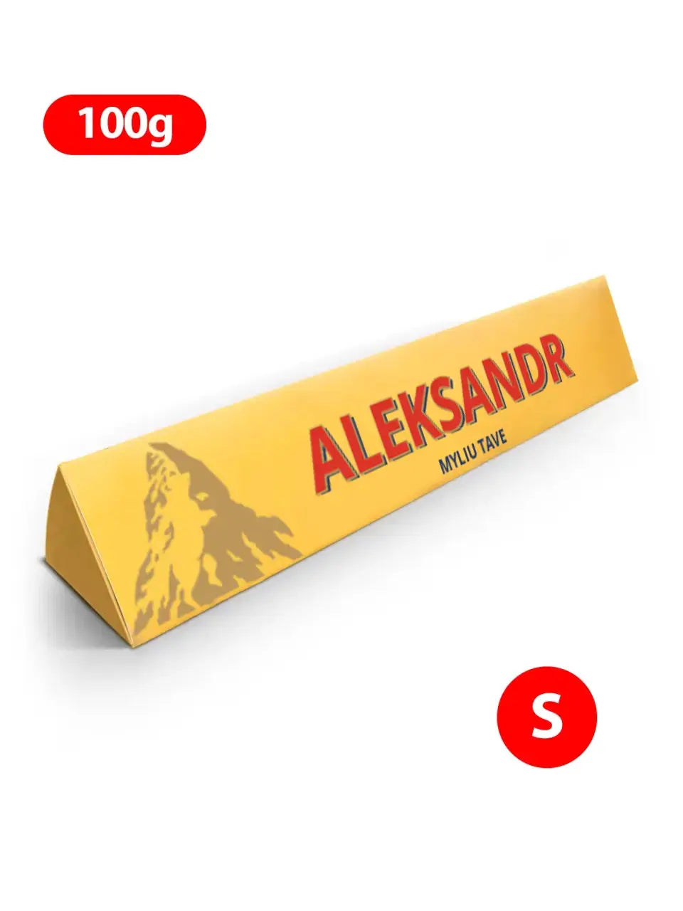 Personalizuotas "Toblerone S" šokoladas su jūsų vardu ir žinutė TeeInBlue