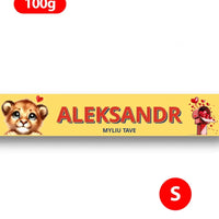 Personalizuotas "Toblerone S" šokoladas su jūsų vardu ir žinutė valentino dienos su gyvunais TeeInBlue
