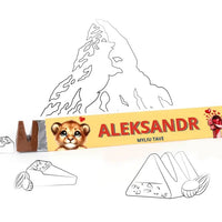 Personalizuotas "Toblerone S" šokoladas su jūsų vardu ir žinutė valentino dienos su gyvunais TeeInBlue