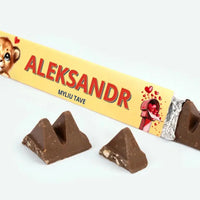Personalizuotas "Toblerone S" šokoladas su jūsų vardu ir žinutė valentino dienos su gyvunais TeeInBlue