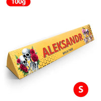 Personalizuotas "Toblerone S" šokoladas su jūsų vardu ir žinutė valentino dienos proga, Romantiški skeletų apsikabinimai TeeInBlue