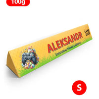 Personalizuotas "Toblerone S" šokoladas su jūsų vardu ir žinutė, tikram gameriui velykų proga TeeInBlue