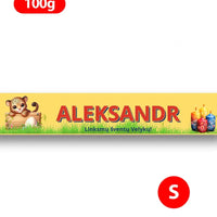 Personalizuotas "Toblerone S" šokoladas su jūsų vardu ir žinutė su velykų gyvūnais TeeInBlue