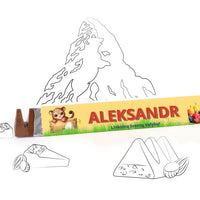 Personalizuotas "Toblerone S" šokoladas su jūsų vardu ir žinutė su velykų gyvūnais TeeInBlue