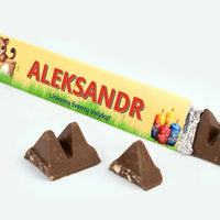Personalizuotas "Toblerone S" šokoladas su jūsų vardu ir žinutė su velykų gyvūnais TeeInBlue