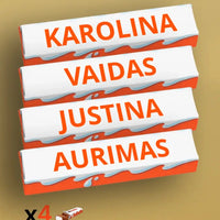 Personalizuotas "Kinder" šokoladas su jūsų vardu TeeInBlue