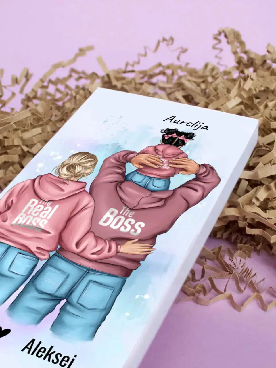 Personalizuotas "Tikra boso šeima" šokoladas, iliustracijos sukurimas su vaiku TeeInBlue Šokoladas