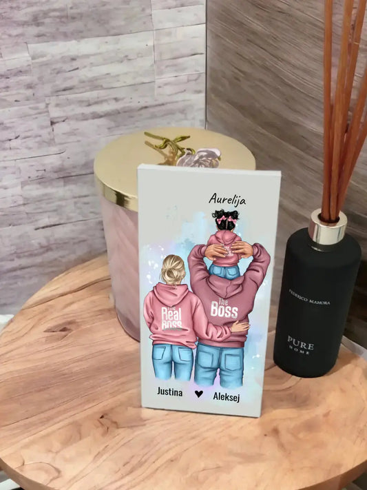 Personalizuotas "Tikra boso šeima" šokoladas, iliustracijos sukurimas su vaiku TeeInBlue Šokoladas