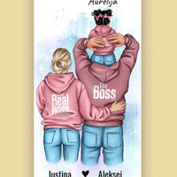 Personalizuotas "Tikra boso šeima" šokoladas, iliustracijos sukurimas su vaiku TeeInBlue Šokoladas