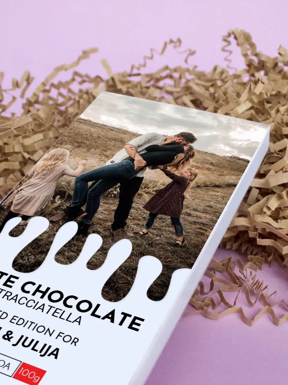 Personalizuotas "Schogetten Skystas dizainas" šokoladas su jūsų nuotrauka