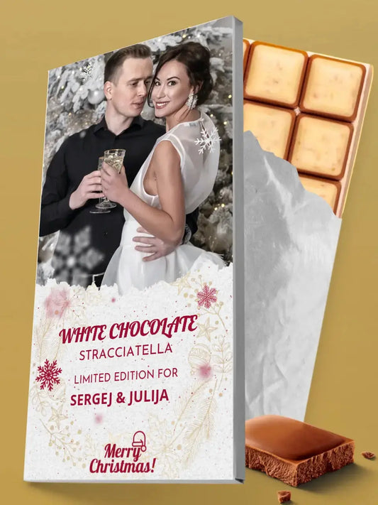 Personalizuotas „Kalėdinis dizainas 2“ šokoladas su jūsų nuotraukas TeeInBlue Šokoladas