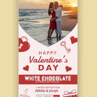 Personalizuotas "Valentino dienos dizainas 4" šokoladas su jūsų nuotrauka TeeInBlue Šokoladas