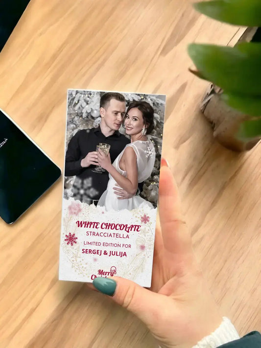 Personalizuotas „Kalėdinis dizainas 2“ šokoladas su jūsų nuotraukas TeeInBlue Šokoladas