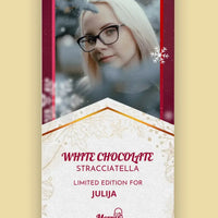 Personalizuotas „Kalėdinio dizaino“ šokoladas su jūsų nuotrauka TeeInBlue Šokoladas