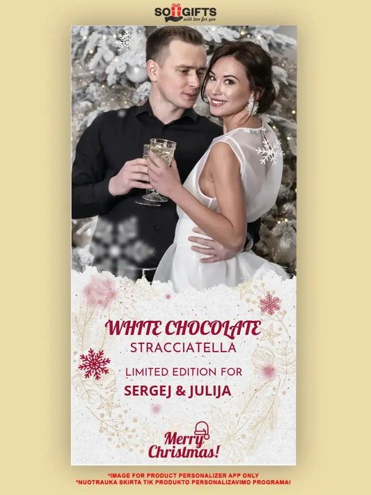 Personalizuotas „Kalėdinis dizainas 2“ šokoladas su jūsų nuotraukas TeeInBlue Šokoladas