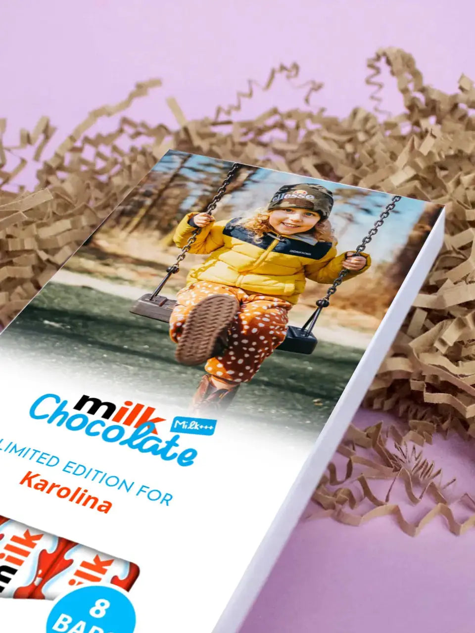 Personalizuotas "Kinder 8 batonėliai" šokoladas su jūsų nuotrauka  Šokoladas -  dovanokis.lt