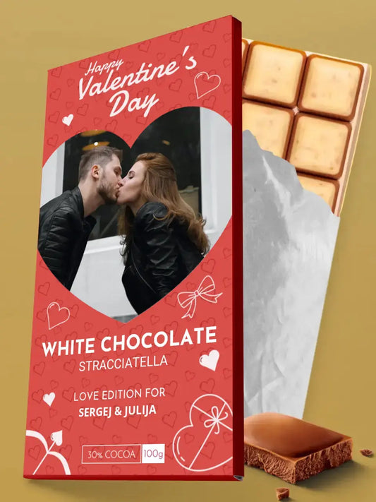 Personalizuotas "Valentino dienos dizainas 2" šokoladas su jūsų nuotrauka TeeInBlue