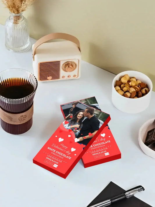 Personalizuotas "Valentino dienos dizainas 3" šokoladas su jūsų nuotrauka TeeInBlue