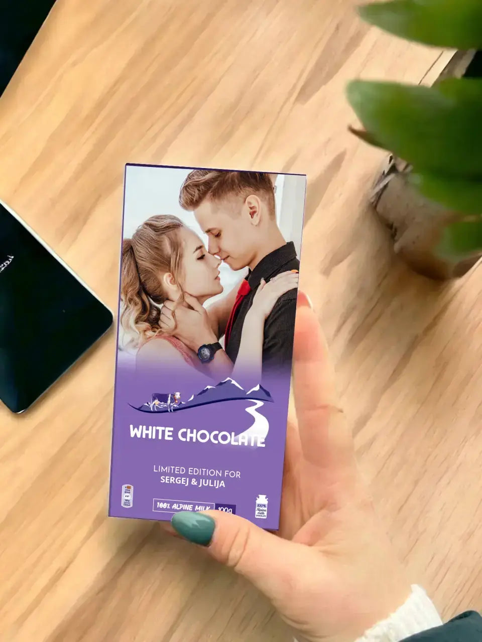 Personalizuotas "Milka" šokoladas su jūsų nuotrauka TeeInBlue