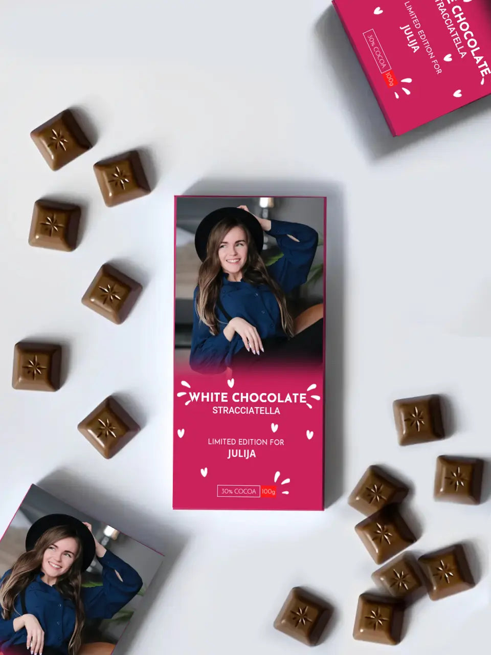 Personalizuotas "Valentino dienos dizainas" šokoladas su jūsų nuotrauka