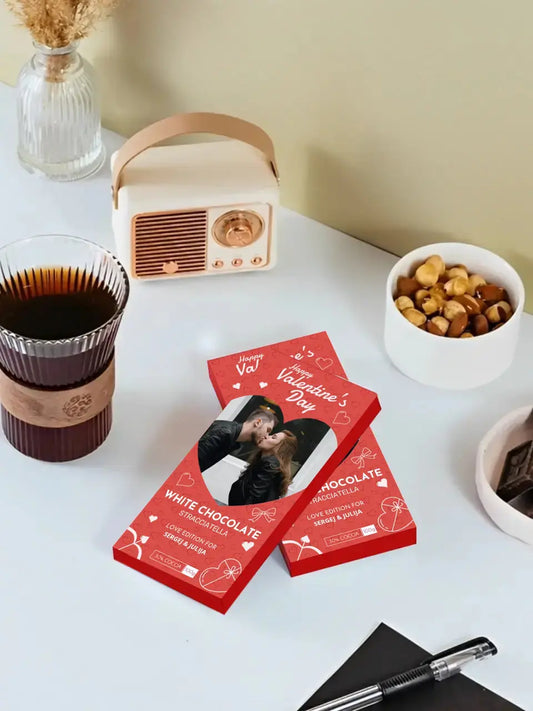 Personalizuotas "Valentino dienos dizainas 2" šokoladas su jūsų nuotrauka TeeInBlue