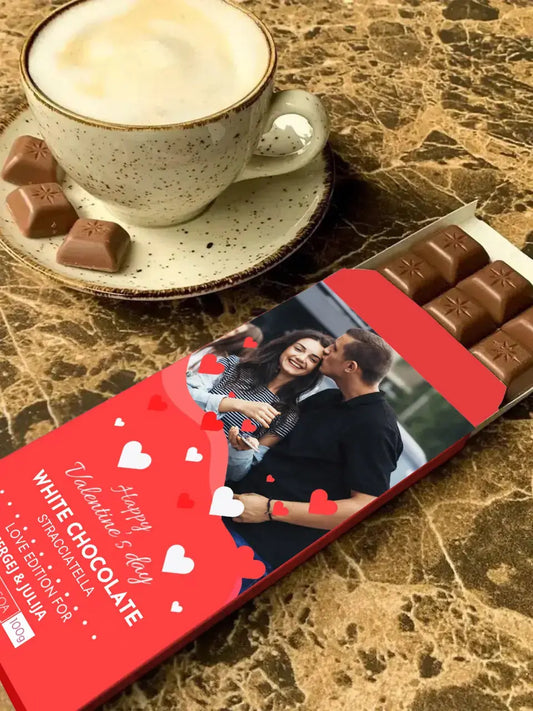 Personalizuotas "Valentino dienos dizainas 3" šokoladas su jūsų nuotrauka TeeInBlue
