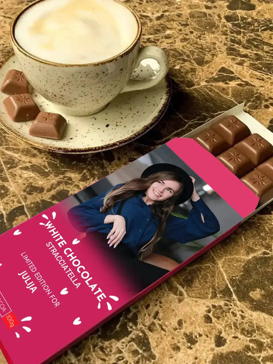 Personalizuotas "Valentino dienos dizainas" šokoladas su jūsų nuotrauka  Šokoladas -  dovanokis.lt