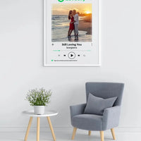 Personalizuotas "Lovetify" dizaino įrėmintas plakatas su jūsų nuotrauka ir daina  Posteris(Plakatas) -  dovanokis.lt
