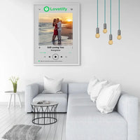 Personalizuotas "Lovetify" dizaino įrėmintas plakatas su jūsų nuotrauka ir daina  Posteris(Plakatas) -  dovanokis.lt
