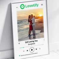 Personalizuotas "Lovetify" dizaino įrėmintas plakatas su jūsų nuotrauka ir daina  Posteris(Plakatas) -  dovanokis.lt