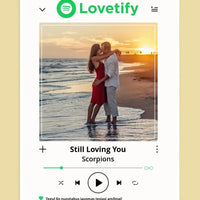 Personalizuotas "lovetify" drobės dizainas su tavo nuotrauka ir pasirinkta daina  Drobe -  dovanokis.lt