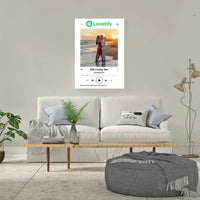 Personalizuotas "lovetify" drobės dizainas su tavo nuotrauka ir pasirinkta daina  Drobe -  dovanokis.lt