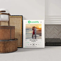 Personalizuotas "lovetify" drobės dizainas su tavo nuotrauka ir pasirinkta daina  Drobe -  dovanokis.lt