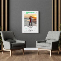 Personalizuotas "lovetify" drobės dizainas su tavo nuotrauka ir pasirinkta daina  Drobe -  dovanokis.lt