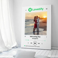 Personalizuotas "lovetify" drobės dizainas su tavo nuotrauka ir pasirinkta daina  Drobe -  dovanokis.lt