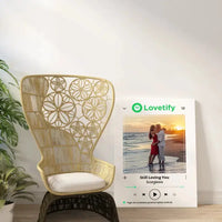 Personalizuotas "lovetify" drobės dizainas su tavo nuotrauka ir pasirinkta daina  Drobe -  dovanokis.lt