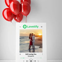 Personalizuotas "lovetify" drobės dizainas su tavo nuotrauka ir pasirinkta daina  Drobe -  dovanokis.lt