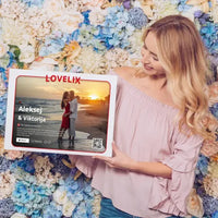 Personalizuotas "Lovelix" dizaino kūrinys ant drobės su jūsų nuotraukomis ir vardais  Drobe -  dovanokis.lt