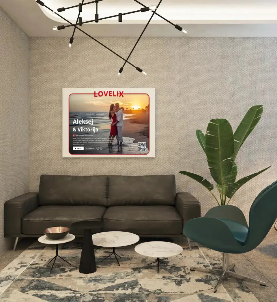 Personalizuotas "Lovelix" dizaino kūrinys ant drobės su jūsų nuotraukomis ir vardais  Drobe -  dovanokis.lt