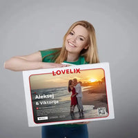 Personalizuotas "Lovelix" dizaino kūrinys ant drobės su jūsų nuotraukomis ir vardais  Drobe -  dovanokis.lt