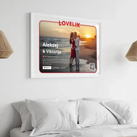 Personalizuotas "Lovelix" dizaino įrėmintas plakatas su jūsų nuotrauka ir vardais  Poster -  dovanokis.lt