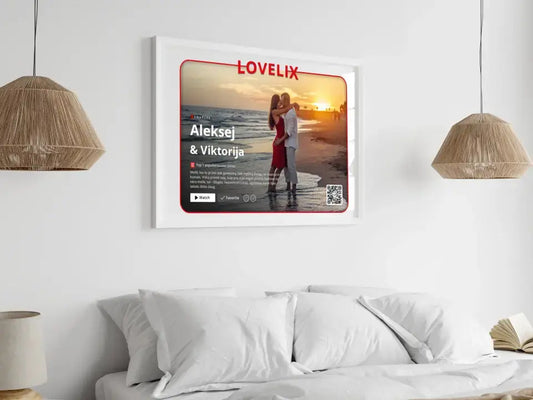 Personalizuotas "Lovelix" dizaino įrėmintas plakatas su jūsų nuotrauka ir vardais  Poster -  dovanokis.lt
