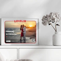 Personalizuotas "Lovelix" dizaino įrėmintas plakatas su jūsų nuotrauka ir vardais  Poster -  dovanokis.lt