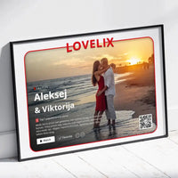 Personalizuotas "Lovelix" dizaino įrėmintas plakatas su jūsų nuotrauka ir vardais  Poster -  dovanokis.lt